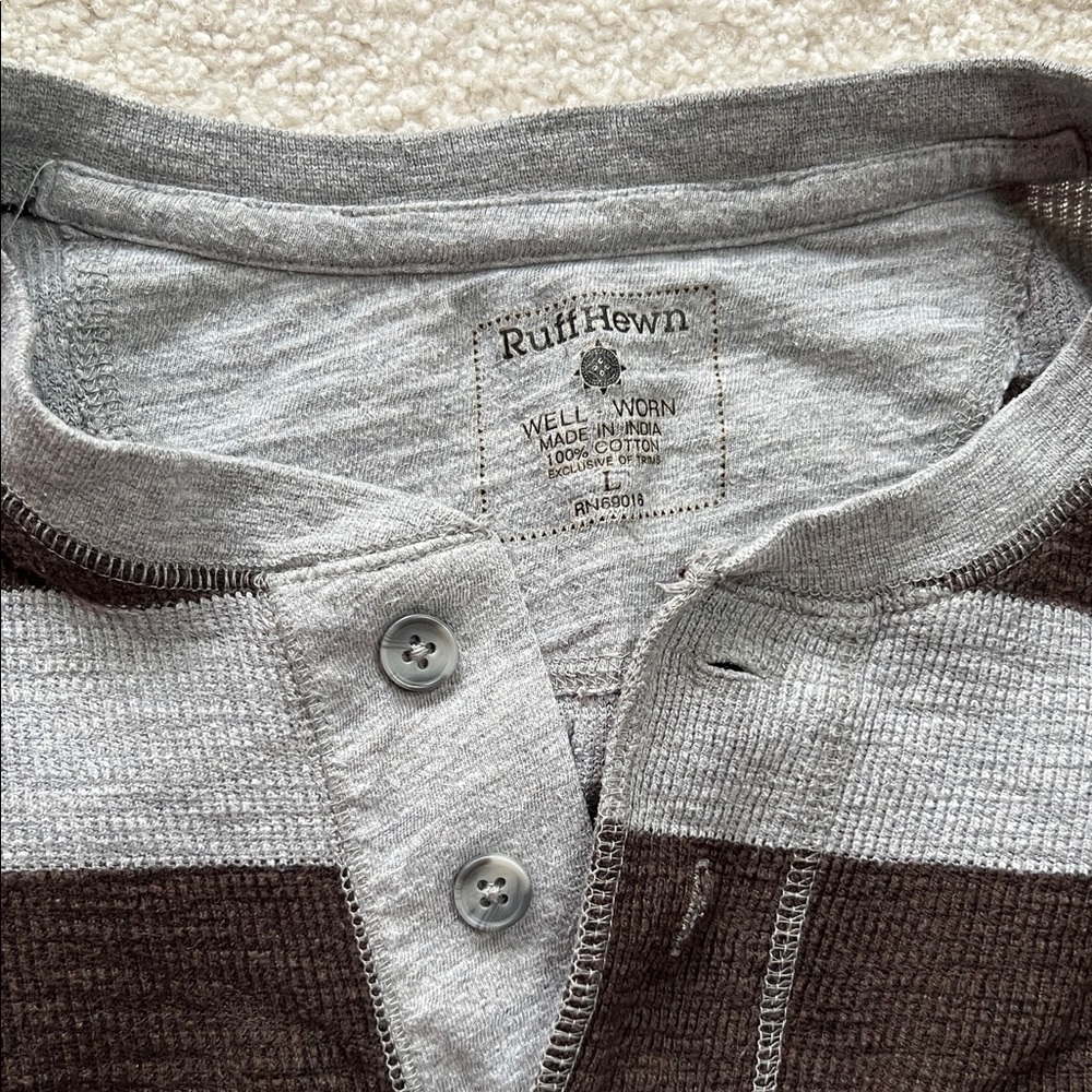 Ruff Hewn Men's Crewneck Sweater in Gray and Brown